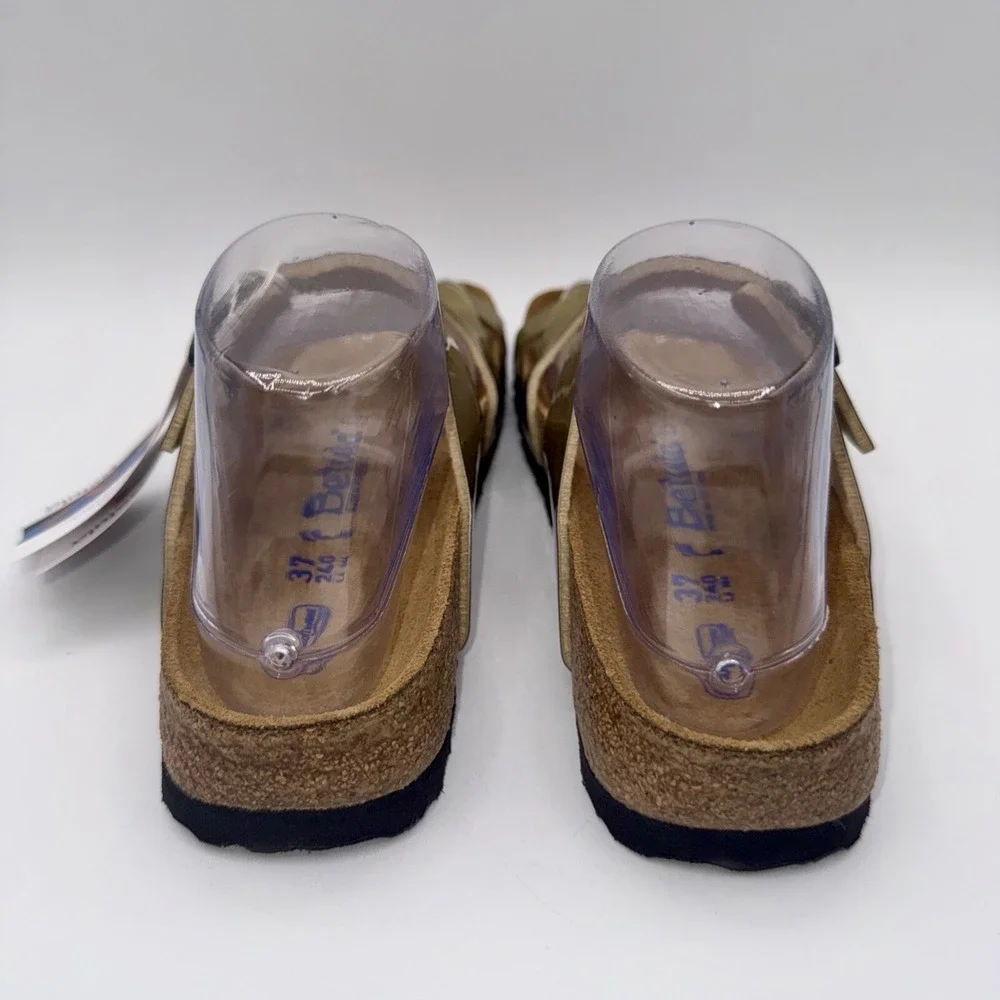 Betula Licensed by Birkenstock Mia Sandals Women's Size 6‎ EU 37 Gold Metallic